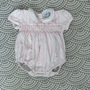 MeMeMe Pink and White Striped Baby Bodysuit